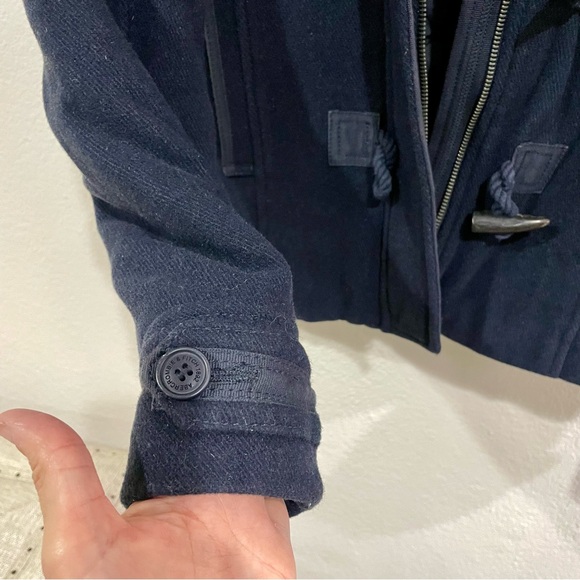 ABERCROMBIE & FITCH Navy Blue Wool Blend Toggle Jacket Womens Small - Picture 8 of 11